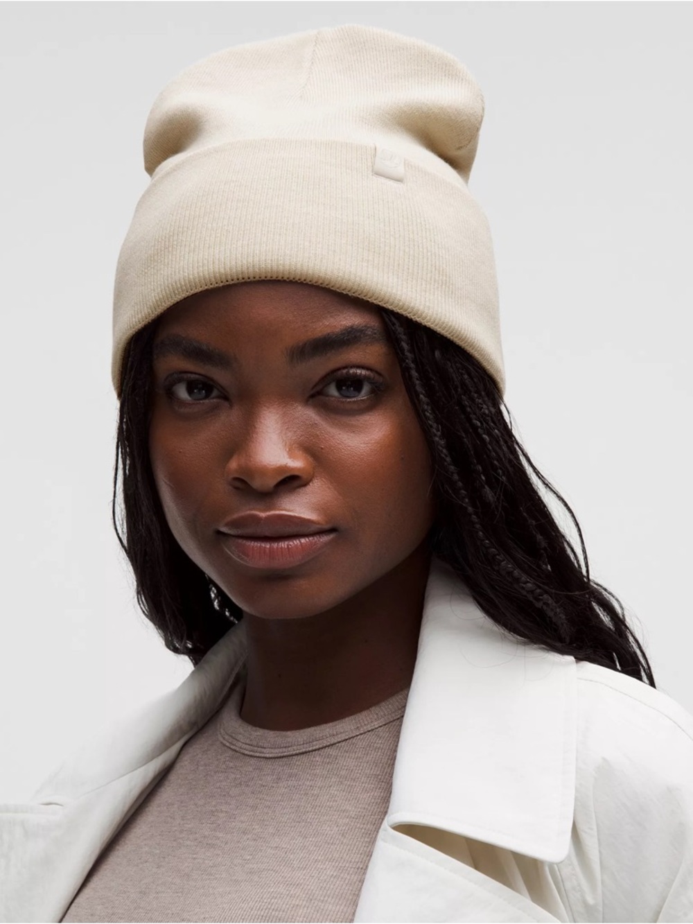 Lululemon Warm Revelation Merino Knit Beanie in Heathered Light Ivory,  OSFM
